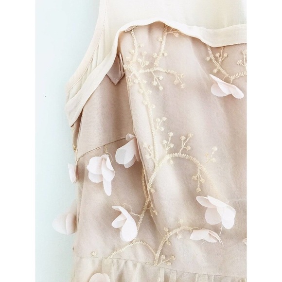 Anthropologie | Eva Franco Flutter Fleur Dress Size 4 Tulle Flower Petal Pink - Picture 8 of 11